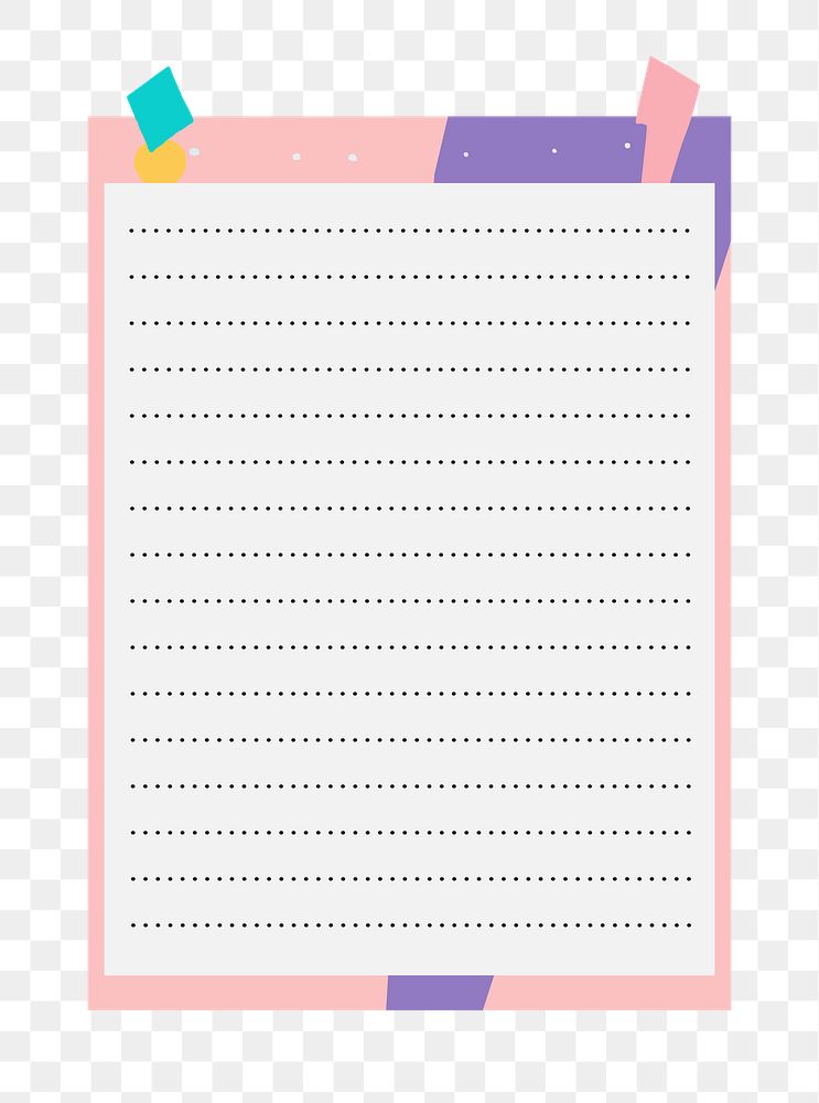 PNG Cute paper notes illustration, transparent background