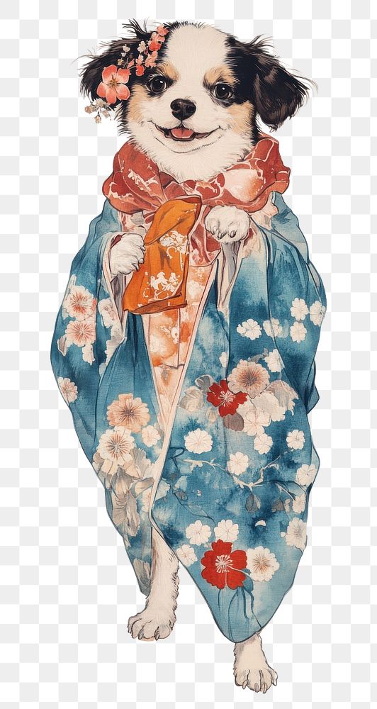 PNG Animal kimono dress human.