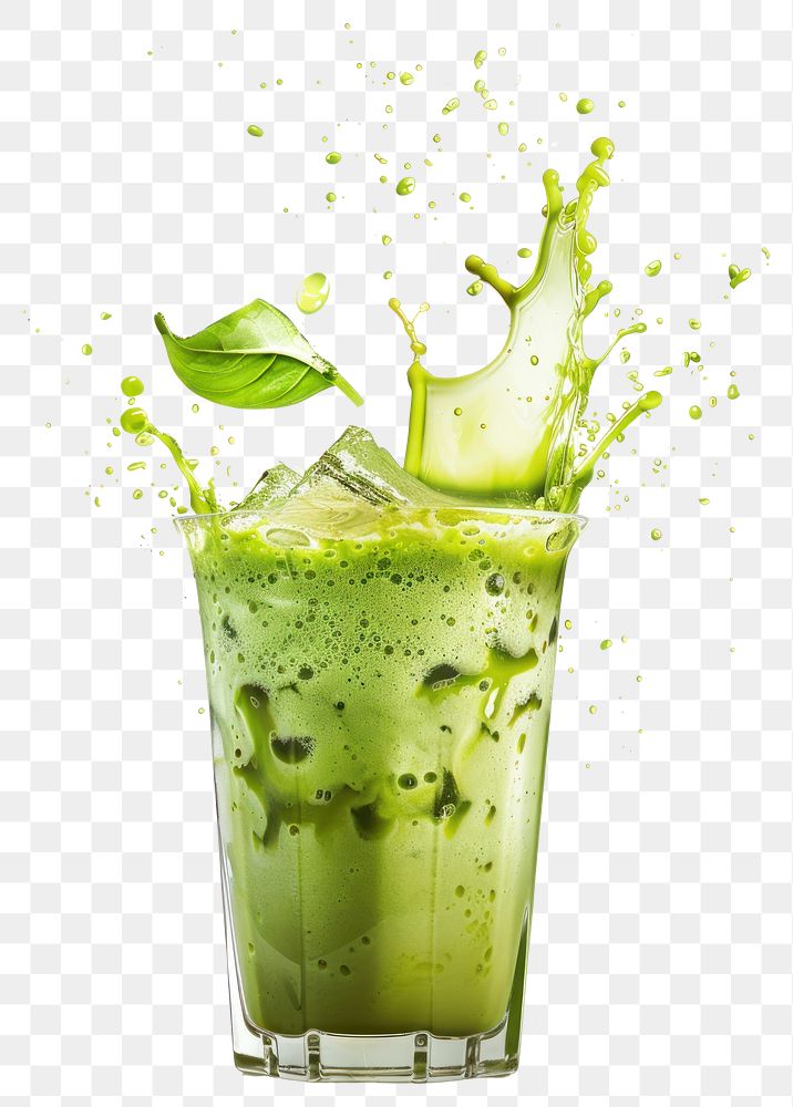 PNG Refreshing green matcha iced drink