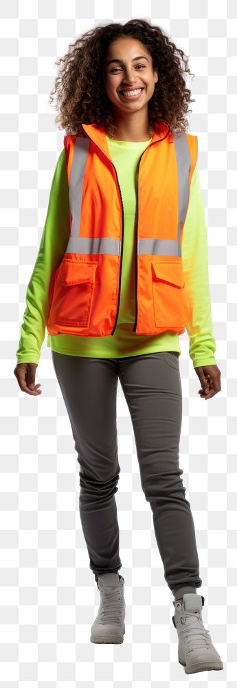 Girl volunteering charity wearing reflective vest sleeve jacket 