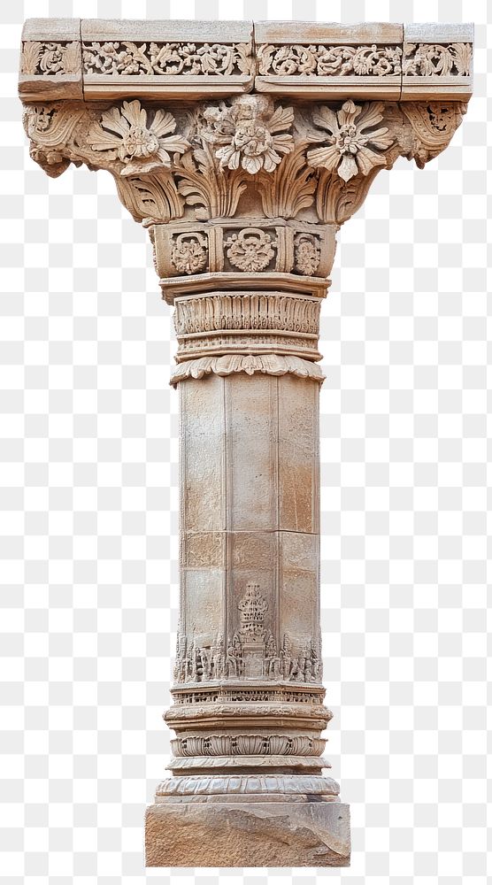 PNG Ancient ornate stone column