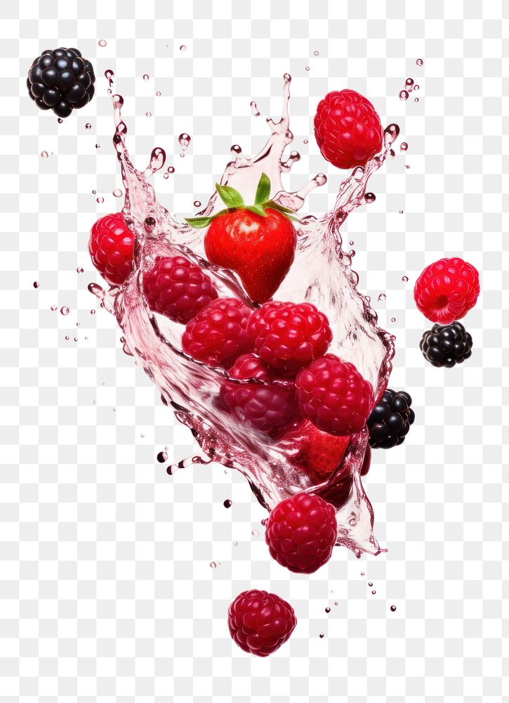 PNG Floating wild berries berry raspberries background.