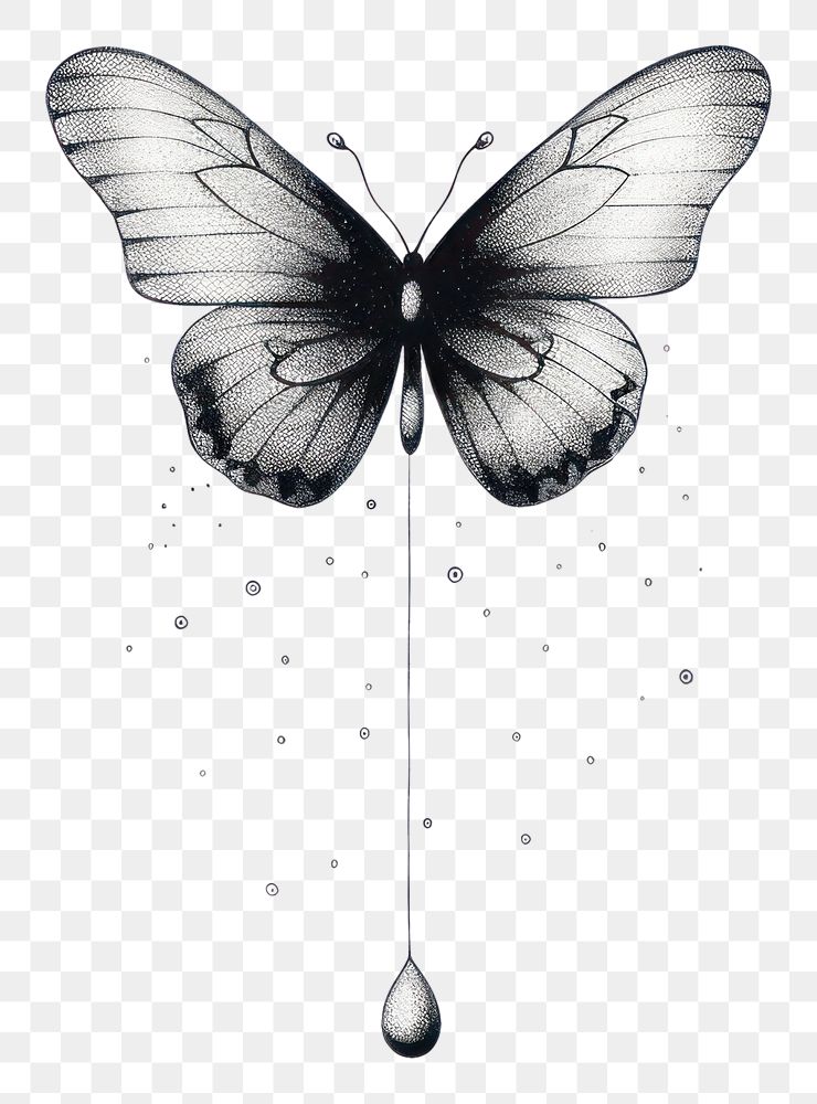 PNG Butterfly flying celestial drawing sketch white background.