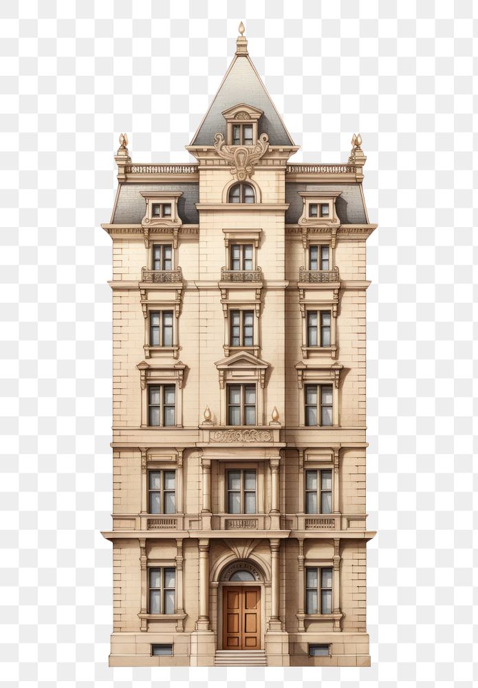 PNG Architecture illustration of a american tall sand stone classic building tower city 