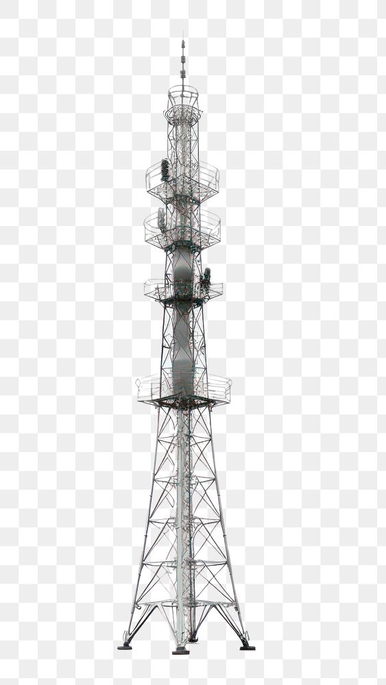 PNG Modern mobile radio and telecommunication antenna tower architecture broadcasting technology. 