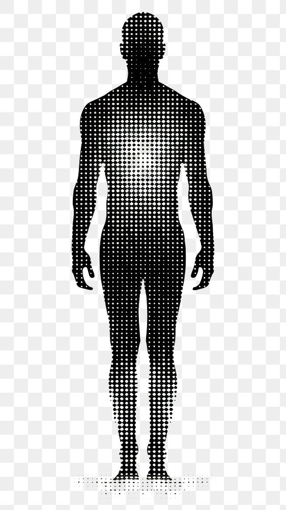 PNG A simple full body human art silhouette dots.