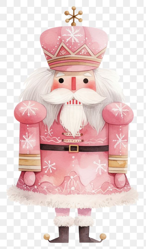 PNG Pink nutcracker illustration winter style.