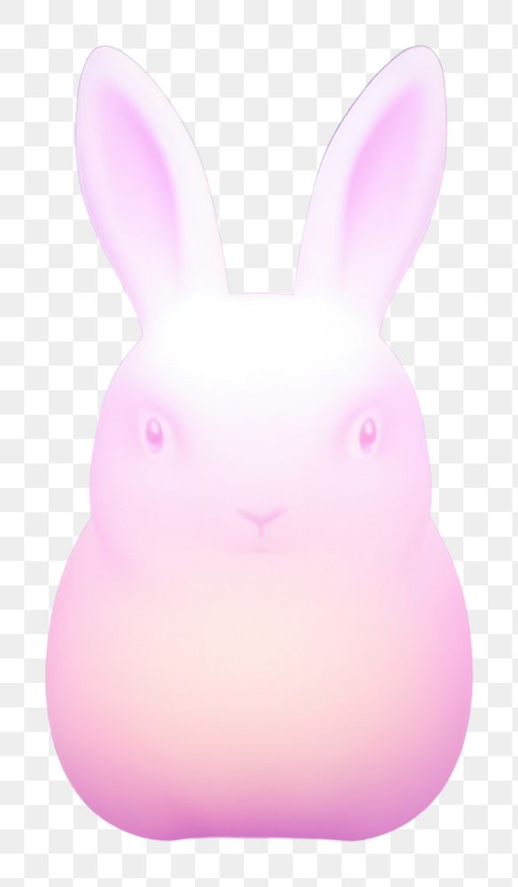 PNG Blurry rabbit icon shape aura wallpaper purple background glowing.