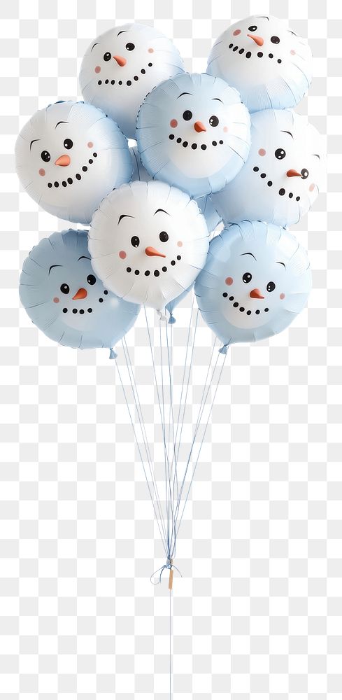 PNG Several snowman balloons winter blue celebration.