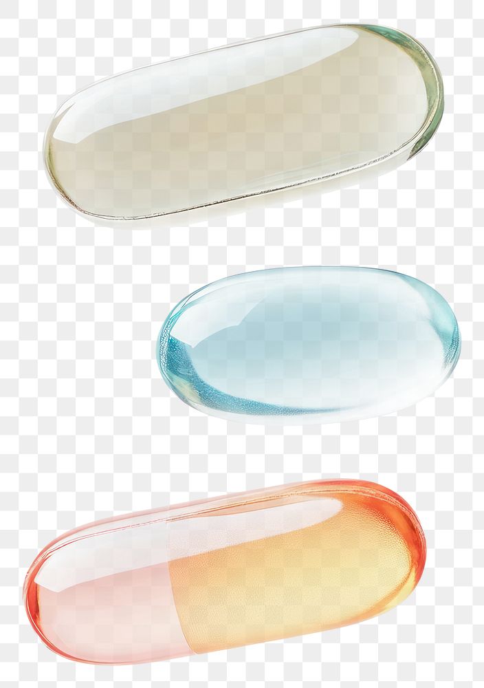 PNG Real medicines capsules isolated pills.