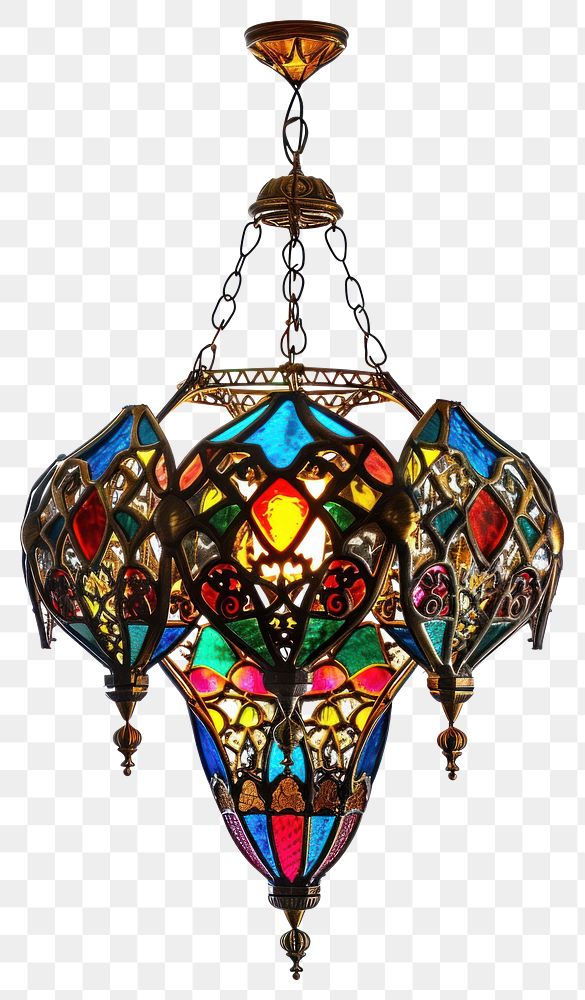 PNG Colorful stained glass chandelier