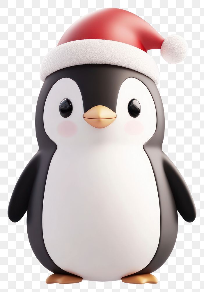 PNG Penguin wearing santa hat illustration animal winter.