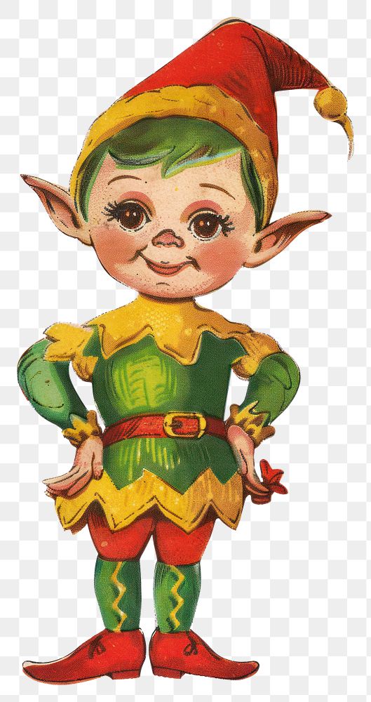 PNG Elf illustration christmas character.