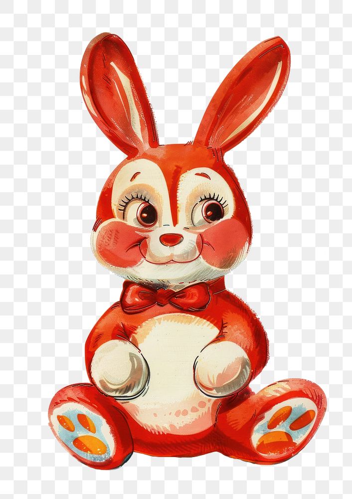 PNG Bunny art illustration vintage.