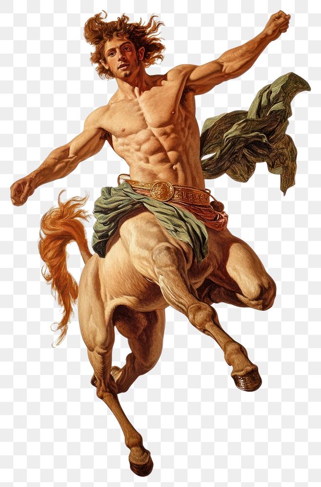 PNG A centaur galloping art mythology painting.