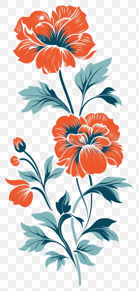 PNG Flowers art pattern drawing. 