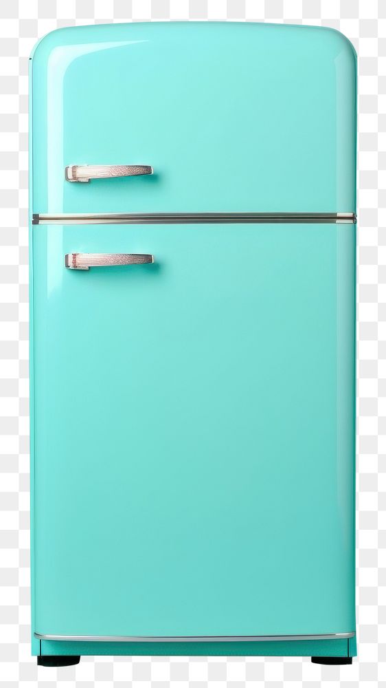 PNG Refrigerator appliance turquoise cupboard. 