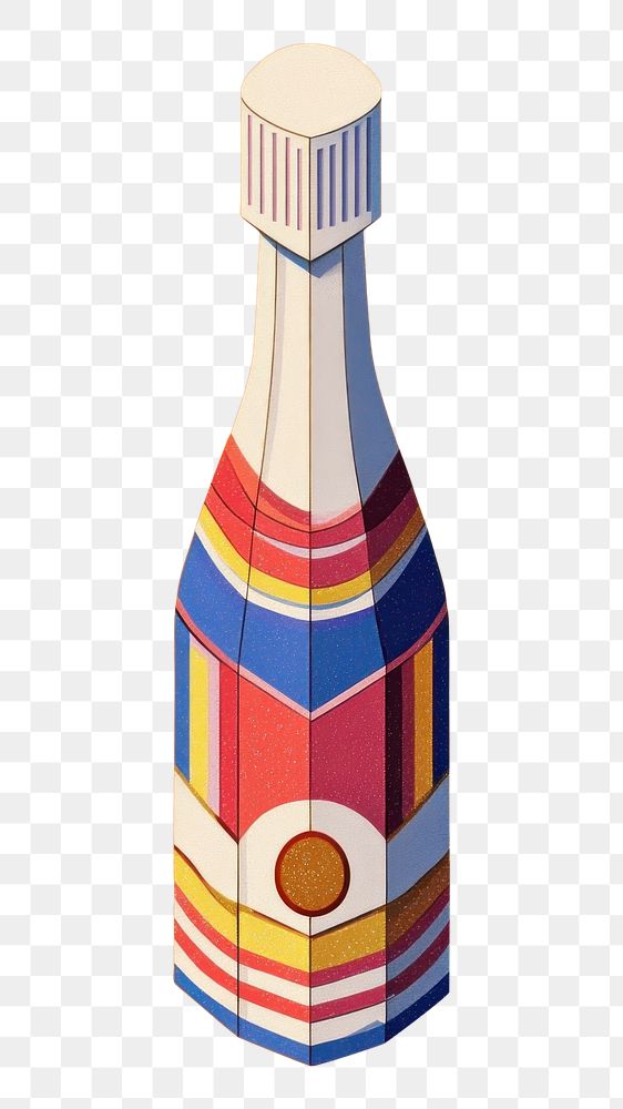 PNG A champagne bottle illustration colors geometric.