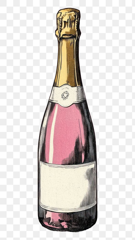 PNG A champagne bottle illustration background beverage.