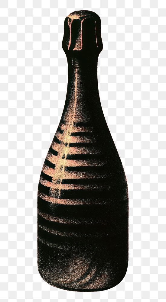 PNG A champagne bottle illustration minimalist beverage.