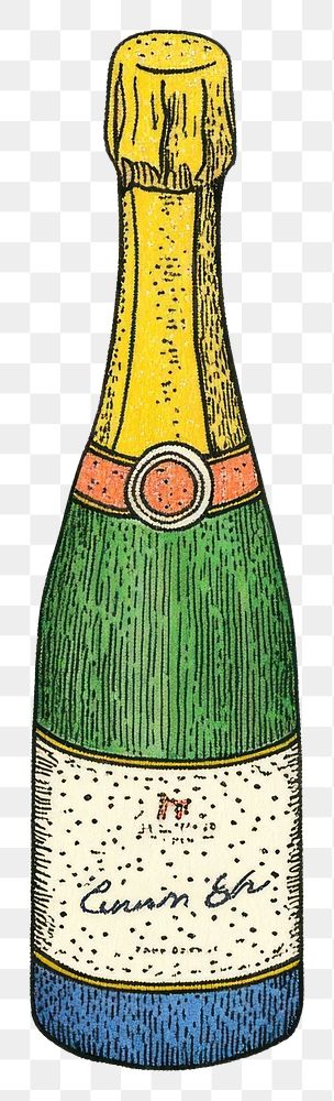 PNG A champagne bottle illustration drink celebration.