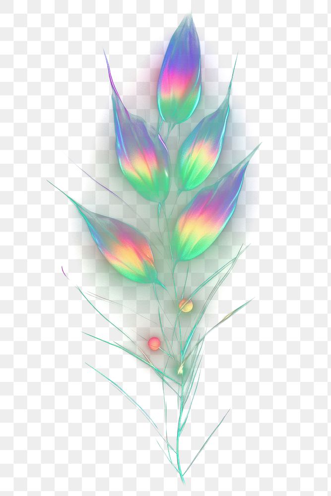 PNG Fantasy plant nature neon art.