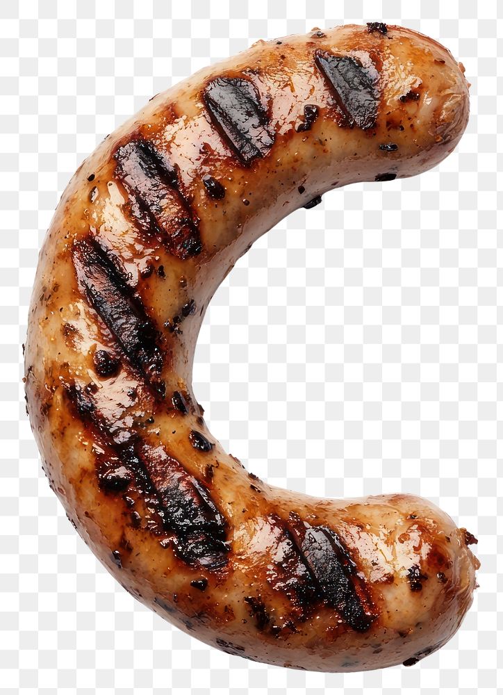 PNG An isolated one pork grilled sausage food meat grilling.