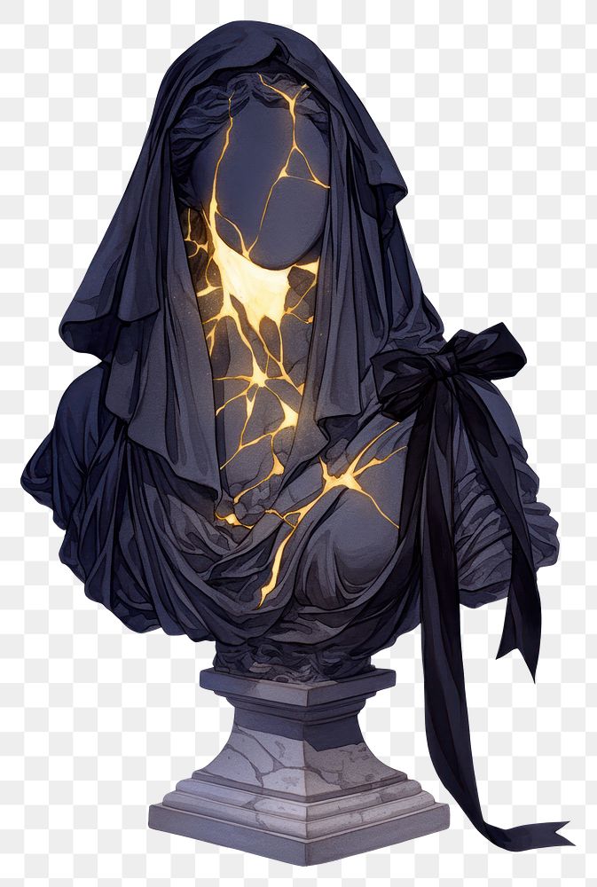 PNG Illustration glowing statue cracks.