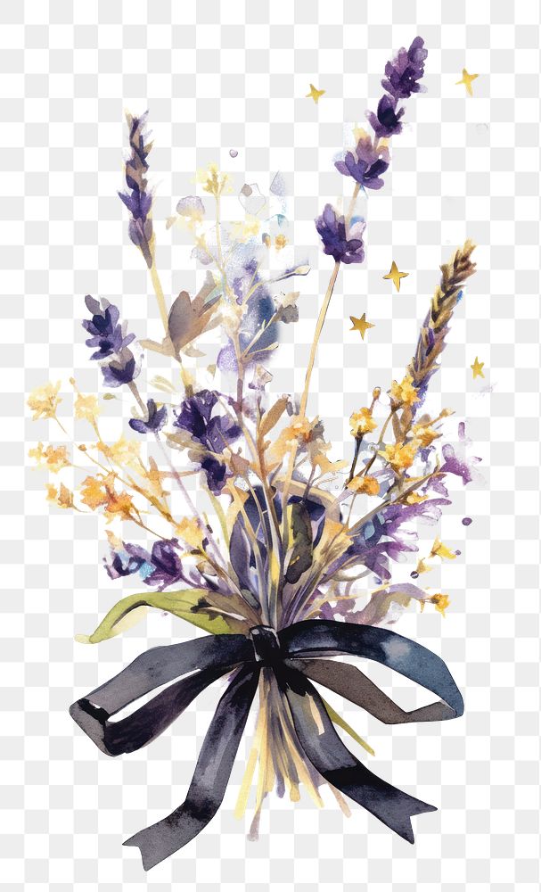 PNG Herb illustration watercolor lavender.