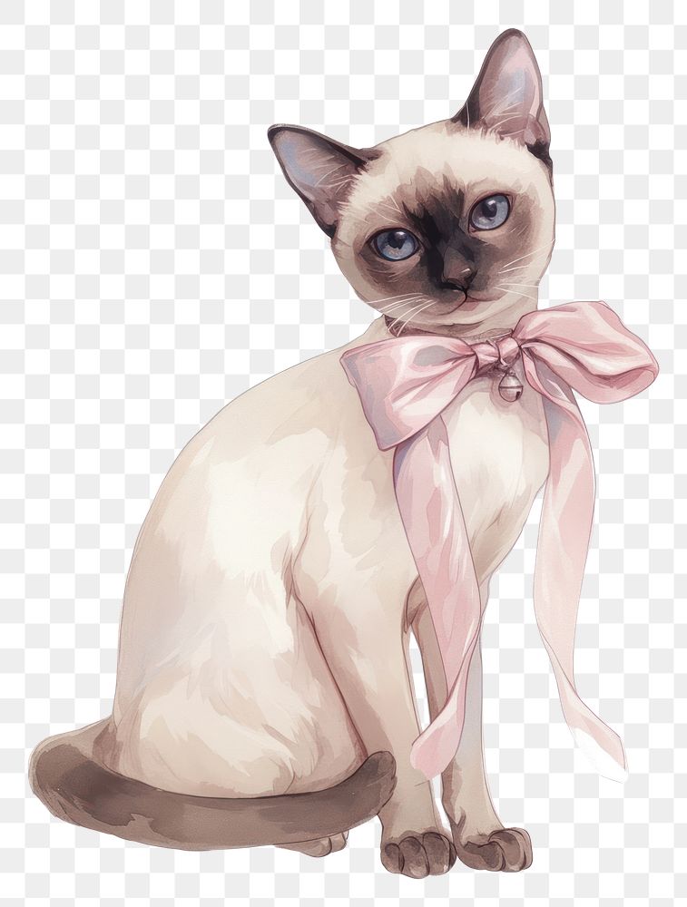 PNG Coquette Siamese siamese illustration animal.