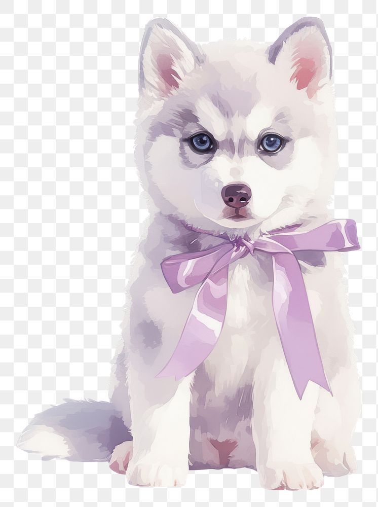 PNG Coquette Siberian Husky husky illustration puppy.