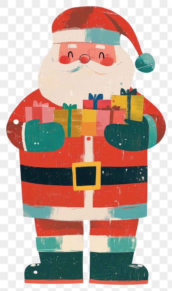 PNG Happy santa claus art illustration christmas.