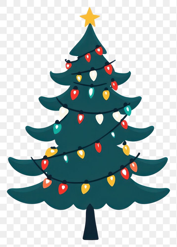 PNG Christmas tree Christmas lights christmas illustration christmas tree.