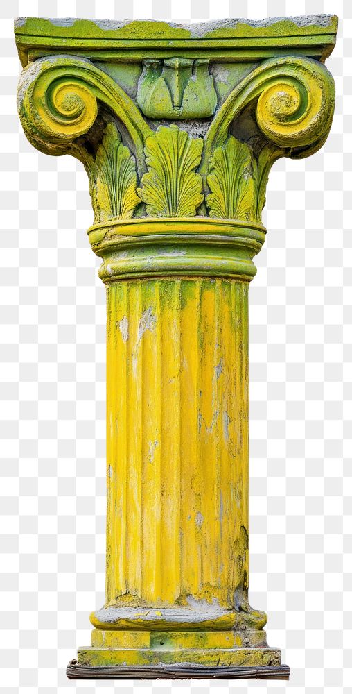 PNG Yellow green Greek ancient column pillar architecture architectural.