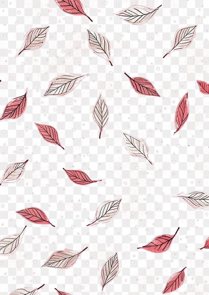 PNG A Christmas red pattern with small white dots and delicate leaves background illustration decorative.