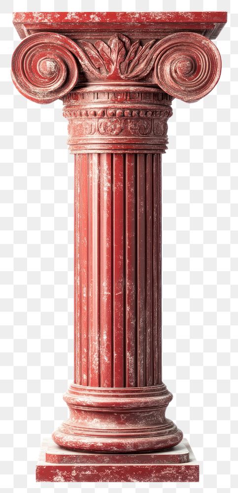 PNG Red Greek ancient column pillar architecture corinthian.