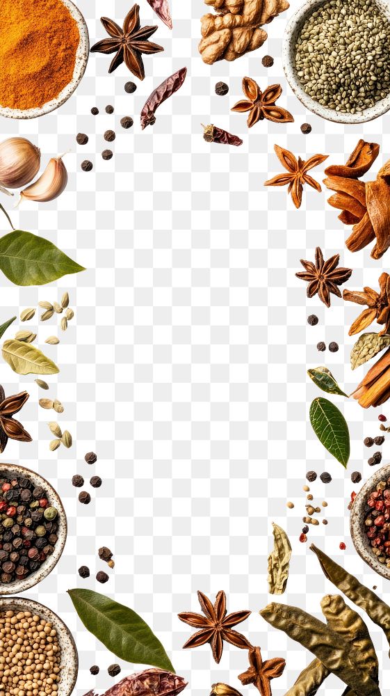 PNG Masala spices food ingredients.