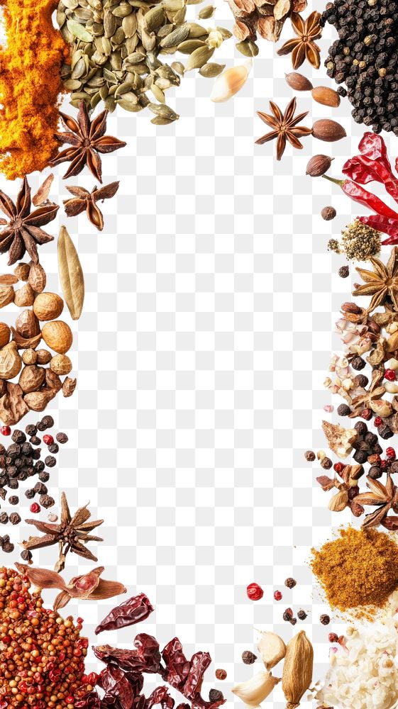 PNG Masala background spices white.