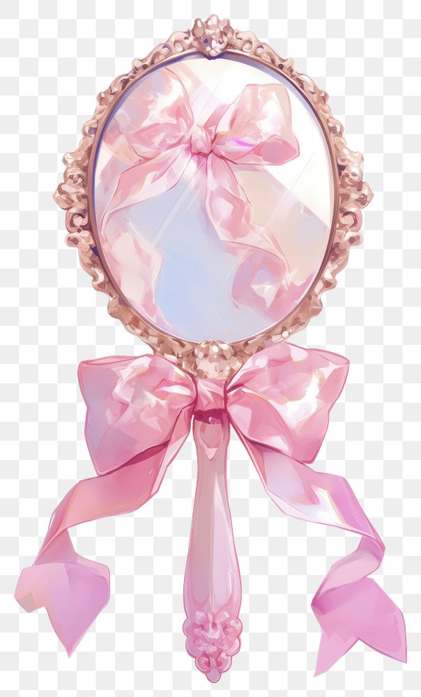 PNG Pastel soft pink coquette mirror illustration decorative clothing.