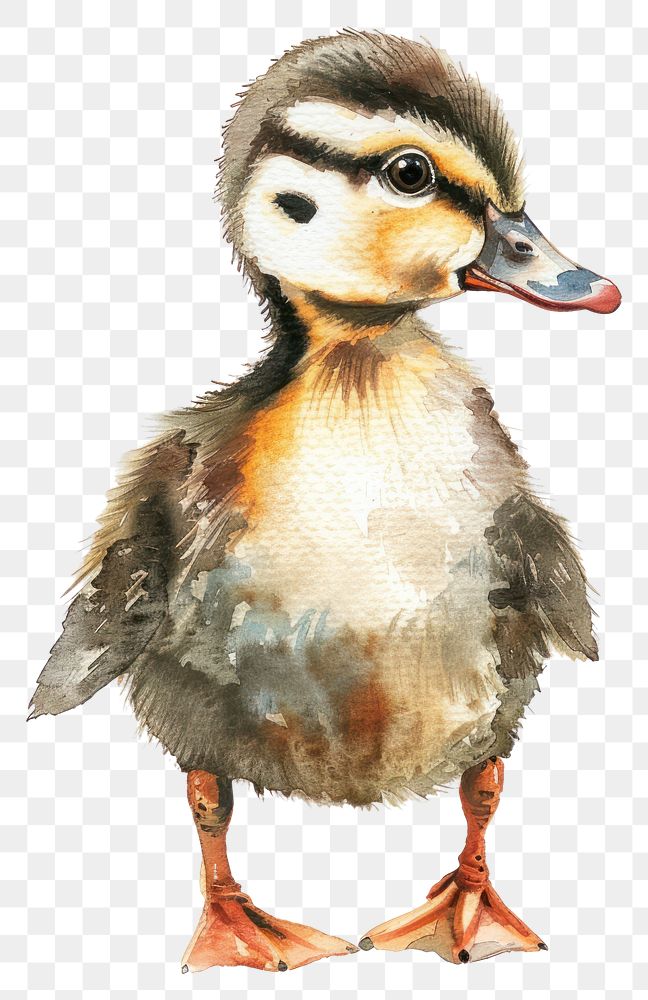 PNG A baby Duck duck illustration watercolor.