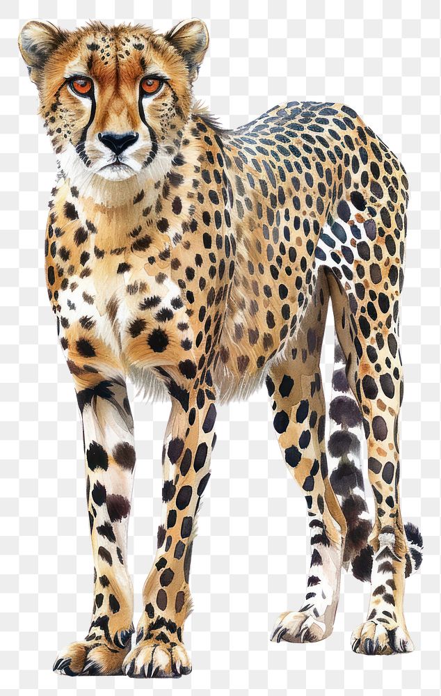 PNG A Cheetah cheetah illustration realistic.