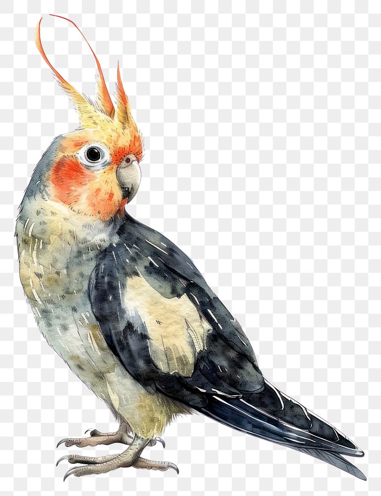 PNG An isolated cockatiel illustration watercolor artwork.