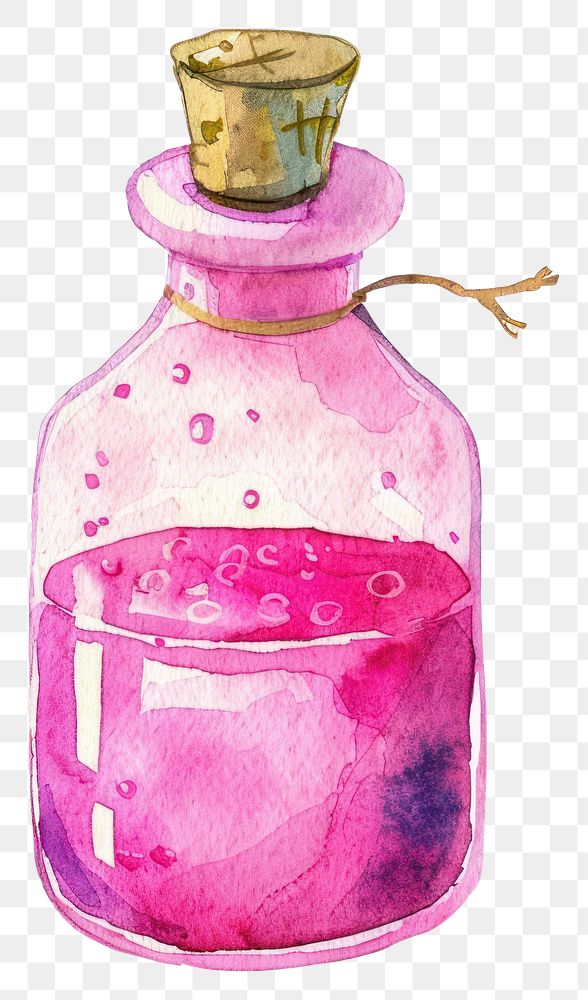 PNG Illustration watercolor bottle potion.