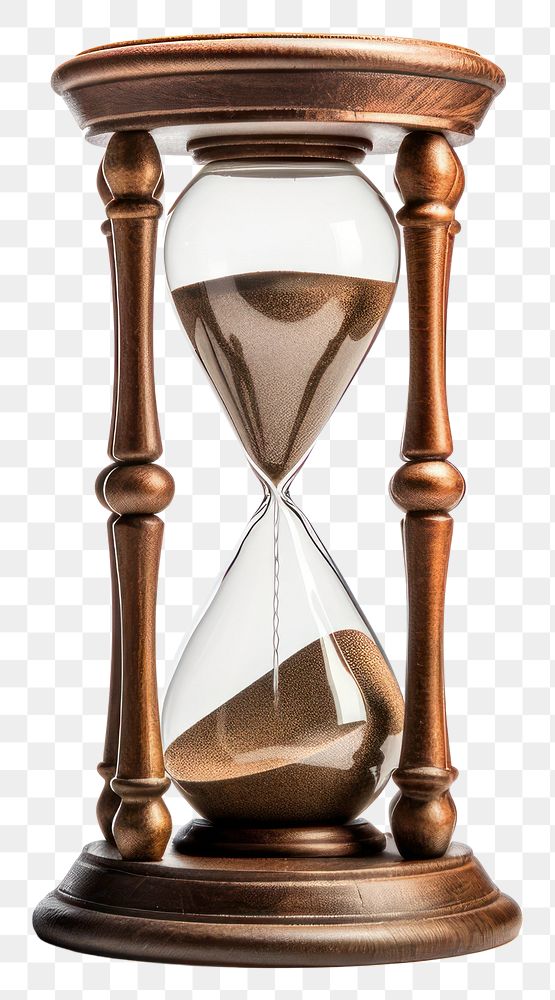 PNG Hourglass white background deadline accuracy. 