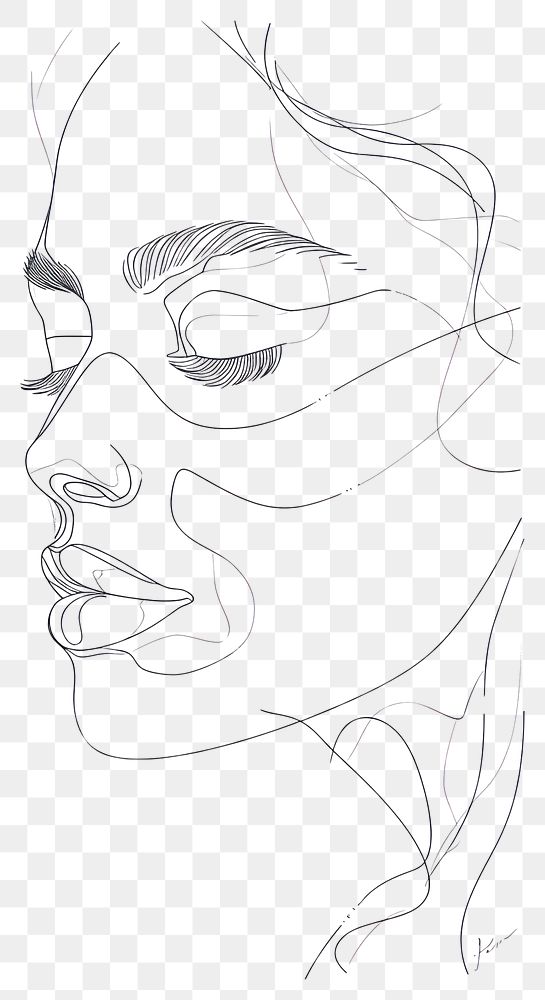 PNG Drawing sketch line face.