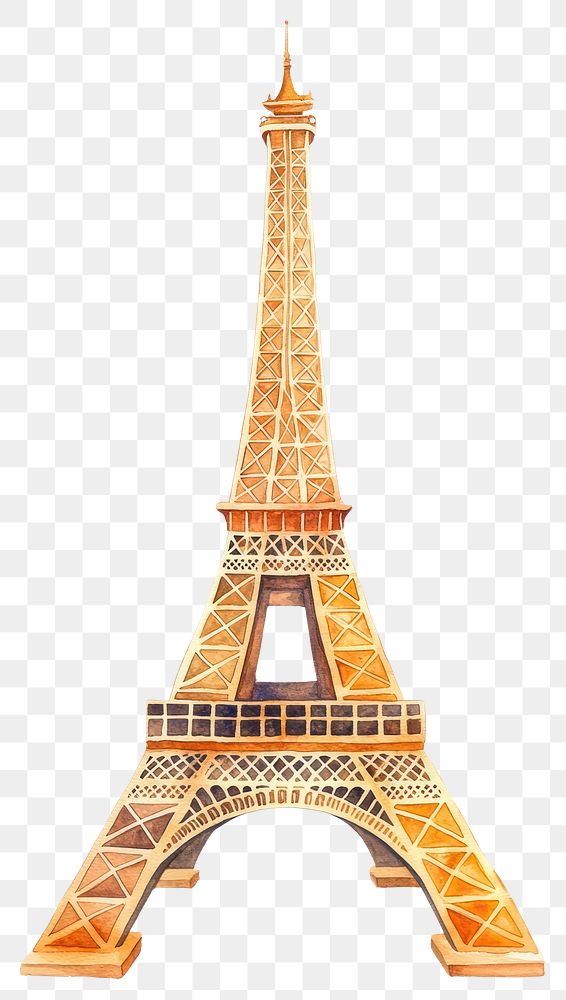 PNG Eiffel architecture watercolor landmark.