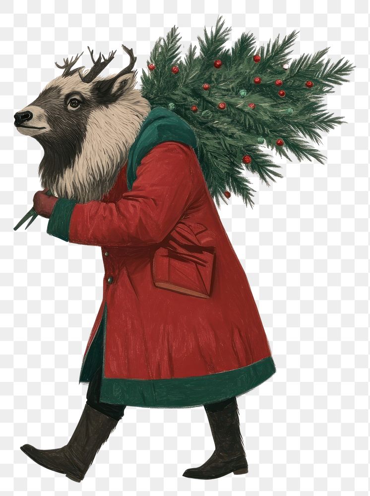 PNG Takin christmas coat tree.