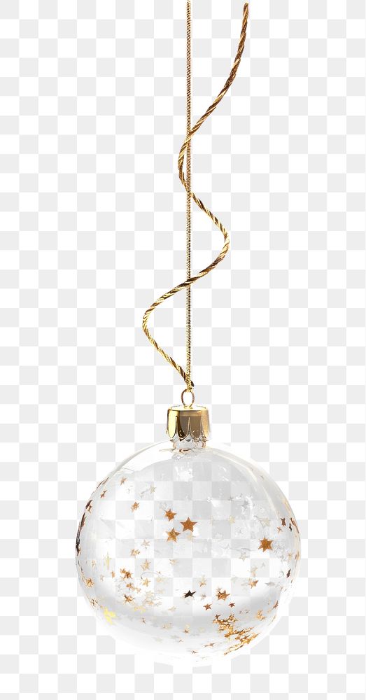 PNG Glass Hanging Sphere christmas hanging golden.