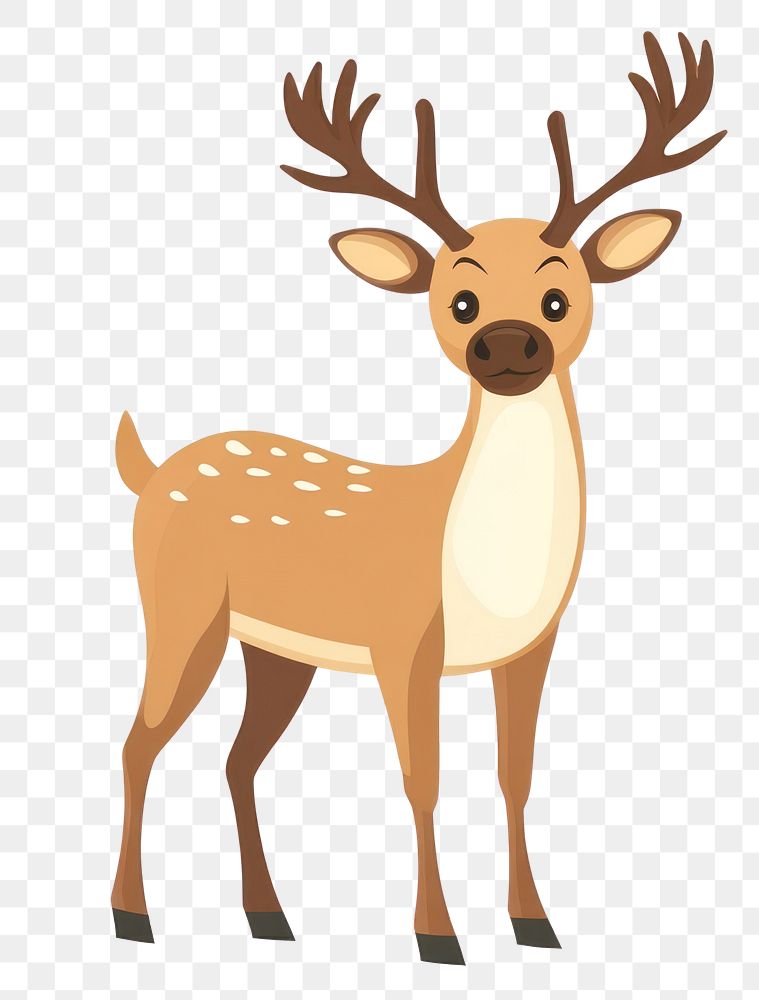 PNG Reindeer full body illustration wildlife cartoon.