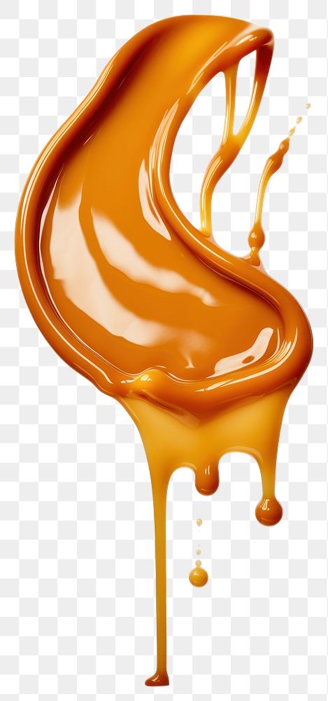 PNG Caramel white background splattered splashing. 